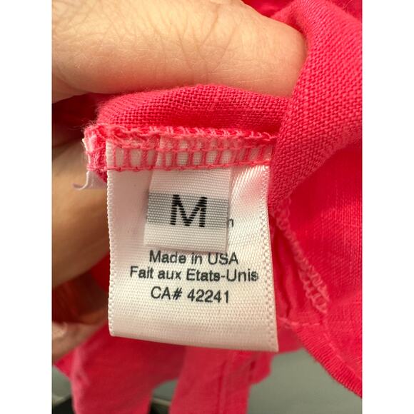 STARK X | Hot Pink 100% Linen Oversized Popover Top Made in USA | Medium - Picture 6 of 8